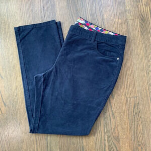 Boden Straight Leg Navy Blue Corduroy Pants 16 R